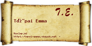 Tápai Emma névjegykártya